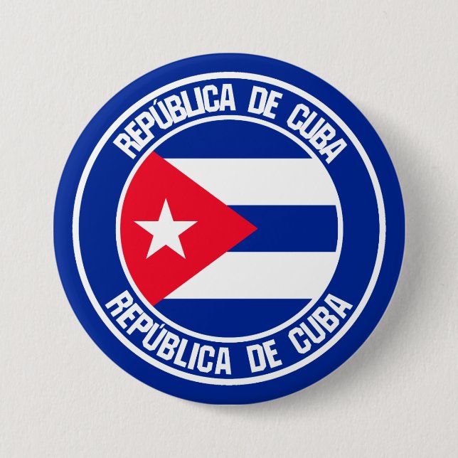 Bóton Redondo 7.62cm Emblem Redonda de Cuba (Frente)
