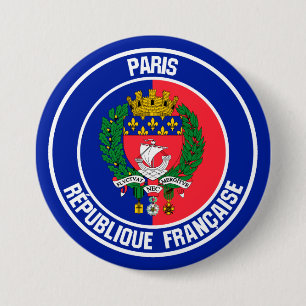 Bóton Redondo 7.62cm Emblem redonda de Paris