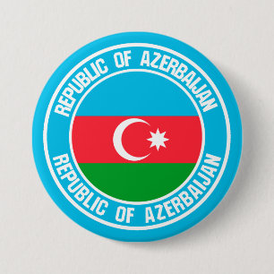 Bóton Redondo 7.62cm Emblem redonda do Azerbaijão