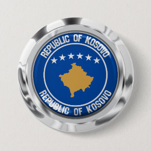Bóton Redondo 7.62cm Emblem Redonda do Kosovo