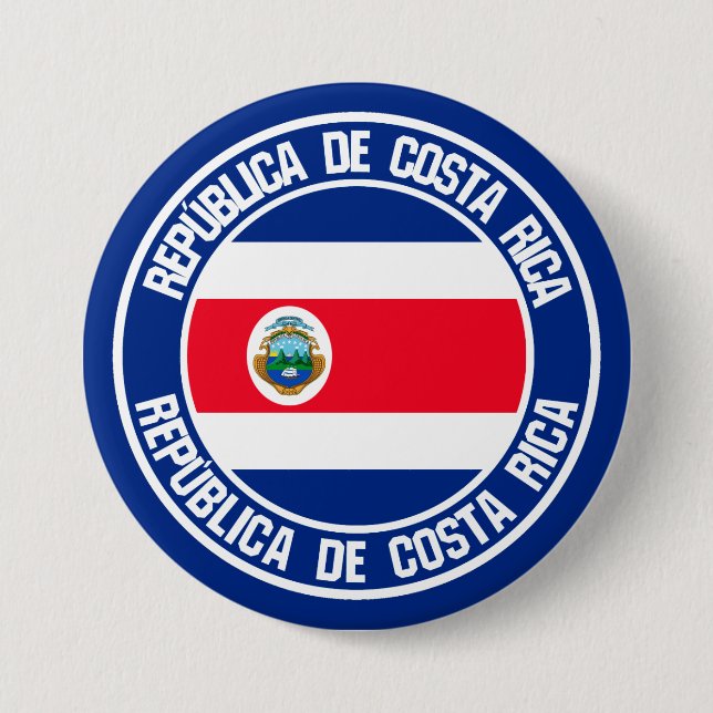 Bóton Redondo 7.62cm Emblem redondo da Costa Rica (Frente)