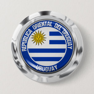 Bóton Redondo 7.62cm Emblem Uruguay Round