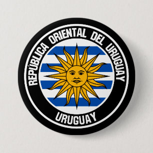 Bóton Redondo 7.62cm Emblem Uruguay Round