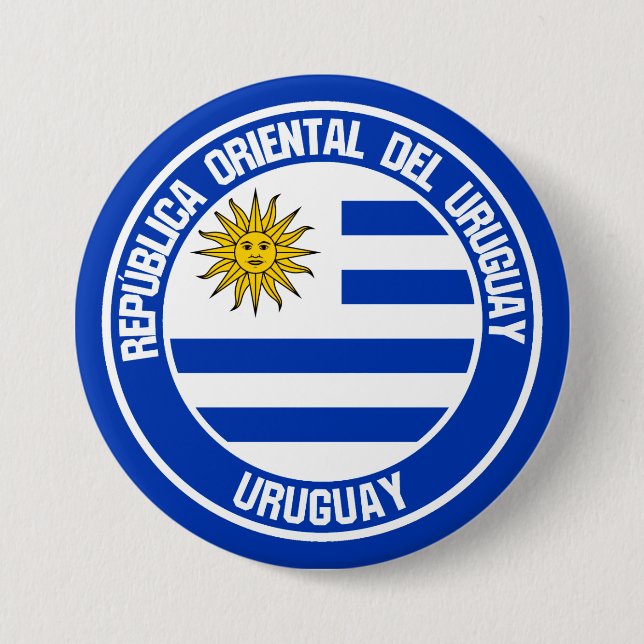 Bóton Redondo 7.62cm Emblem Uruguay Round (Frente)