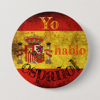 Bóton Redondo 7.62cm Emblema bandeira Espanha “Yo hablo español "