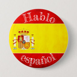 Bóton Redondo 7.62cm Emblema bandeira hablo español