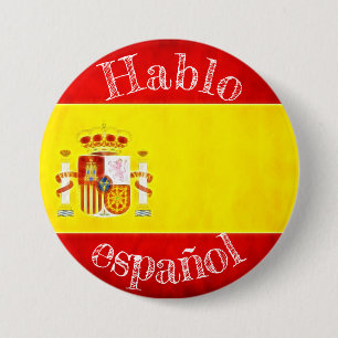Bóton Redondo 7.62cm Emblema bandeira hablo español