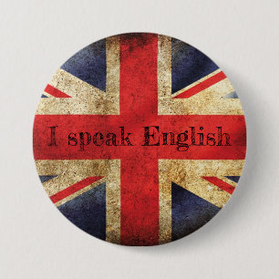 Bóton Redondo 7.62cm Emblema bandeira I speak English