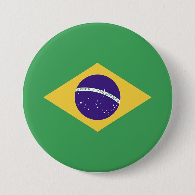 Bóton Redondo 7.62cm Emblema com bandeira do Brasil (Frente)