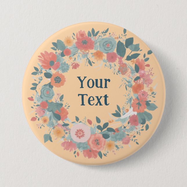 Bóton Redondo 7.62cm Emblema da coroa da Rosa claro etérea (Frente)