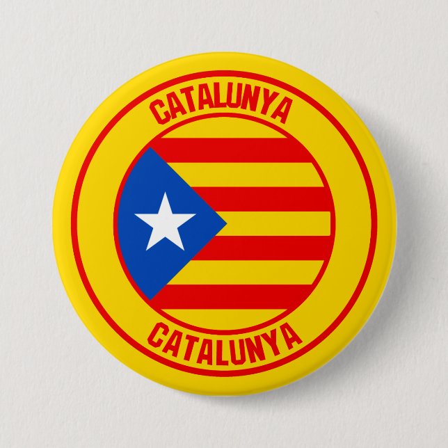 Bóton Redondo 7.62cm Emblema da Ronda da da Catalunha (Frente)
