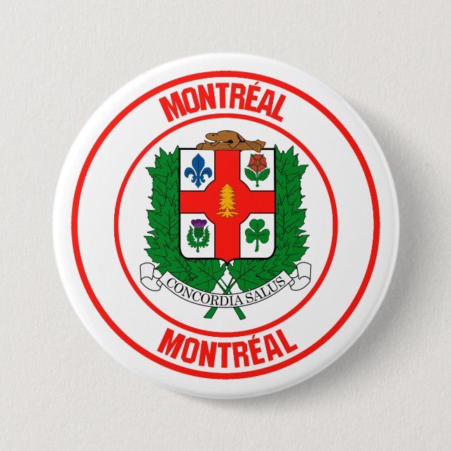 Bóton Redondo 7.62cm Emblema da Ronda de Montreal (Frente)