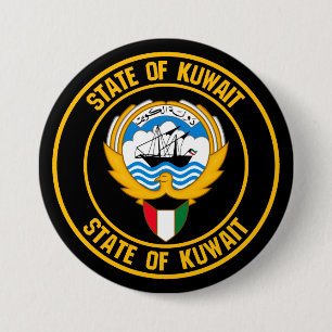 Bóton Redondo 7.62cm Emblema da Ronda do Kuwait
