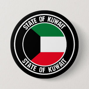 Bóton Redondo 7.62cm Emblema da Ronda do Kuwait