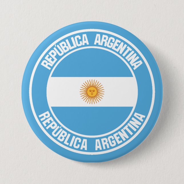 Bóton Redondo 7.62cm Emblema redondo da Argentina (Frente)