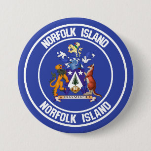Bóton Redondo 7.62cm Emblema redondo da ilha Norfolk
