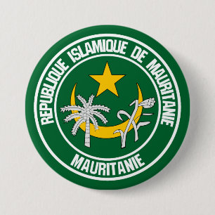 Bóton Redondo 7.62cm Emblema Redondo da Mauritânia