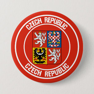 Bóton Redondo 7.62cm Emblema redondo da república checa