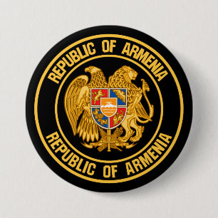 Bóton Redondo 7.62cm Emblema redondo de Arménia