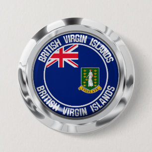 Bóton Redondo 7.62cm Emblema redondo de British Virgin Islands