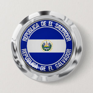 Bóton Redondo 7.62cm Emblema redondo de El Salvador