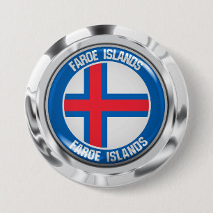 Bóton Redondo 7.62cm Emblema redondo de Faroe Island