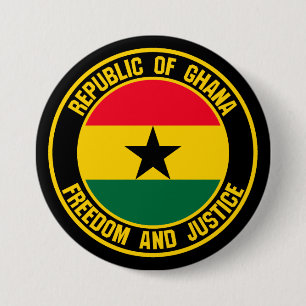 Bóton Redondo 7.62cm Emblema redondo de Ghana