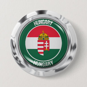 Bóton Redondo 7.62cm Emblema redondo de Hungria
