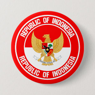 Bóton Redondo 7.62cm Emblema redondo de Indonésia