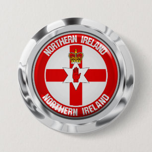 Bóton Redondo 7.62cm Emblema redondo de Irlanda do Norte