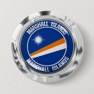 Bóton Redondo 7.62cm Emblema redondo de Marshall Islands