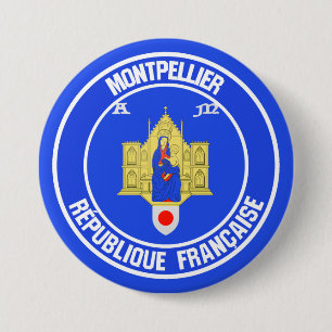 Bóton Redondo 7.62cm Emblema redondo de Montpellier