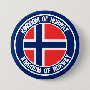 Bóton Redondo 7.62cm Emblema redondo de Noruega