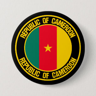 Bóton Redondo 7.62cm Emblema redondo de República dos Camarões