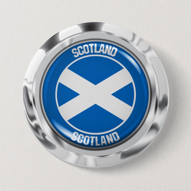 Bóton Redondo 7.62cm Emblema redondo de Scotland (Frente)
