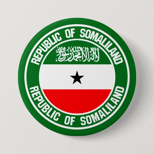 Bóton Redondo 7.62cm Emblema redondo de Somaliland (Frente)