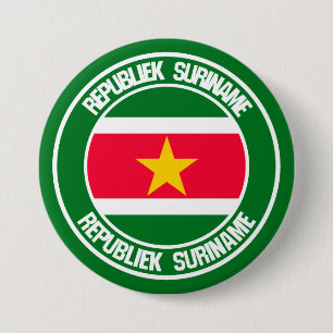 Bóton Redondo 7.62cm Emblema redondo de Suriname