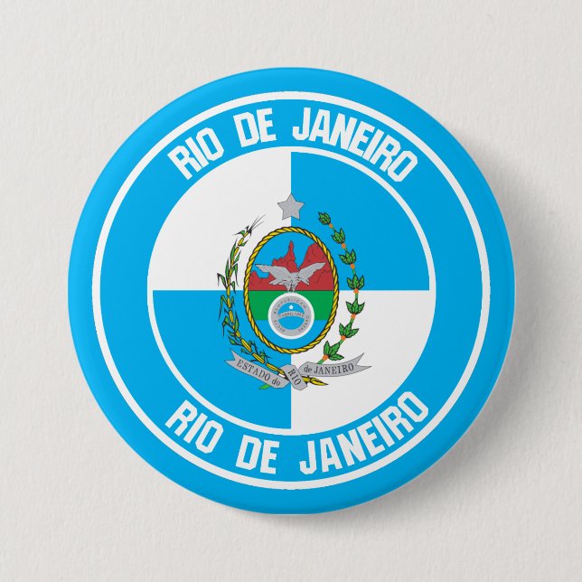 Bóton Redondo 7.62cm Emblema redondo do Rio de Janeiro (Frente)