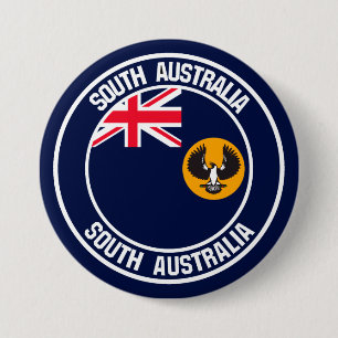 Bóton Redondo 7.62cm Emblema redondo do Sul da Austrália