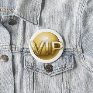 Bóton Redondo 7.62cm Emblema VIP Ouro 3D de Luxo