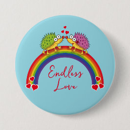 Bóton Redondo 7.62cm Enamorados de los erizos de Lindos. Erizo,