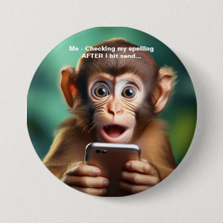 Bóton Redondo 7.62cm Engraçado - Projetado para aqueles com dislexia