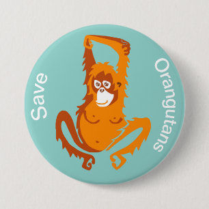 Bóton Redondo 7.62cm Epe - Salvar Orangutanos - Animal ameaçado - Natur