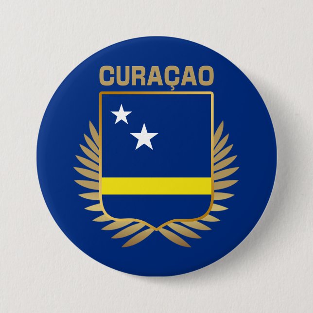 Bóton Redondo 7.62cm Escudo do Sinalizador Curacao (Frente)