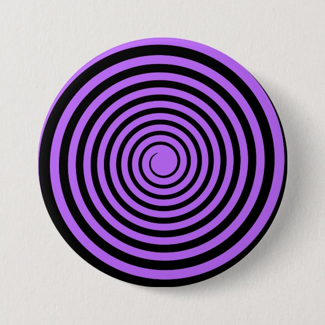 Bóton Redondo 7.62cm Espiral roxa & preta modelo personalizado (Frente)