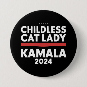 Bóton Redondo 7.62cm Esta Senhora dos Gatos sem Filhos está votando Kam