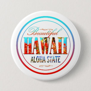 Bóton Redondo 7.62cm Estado de Havaí Aloha
