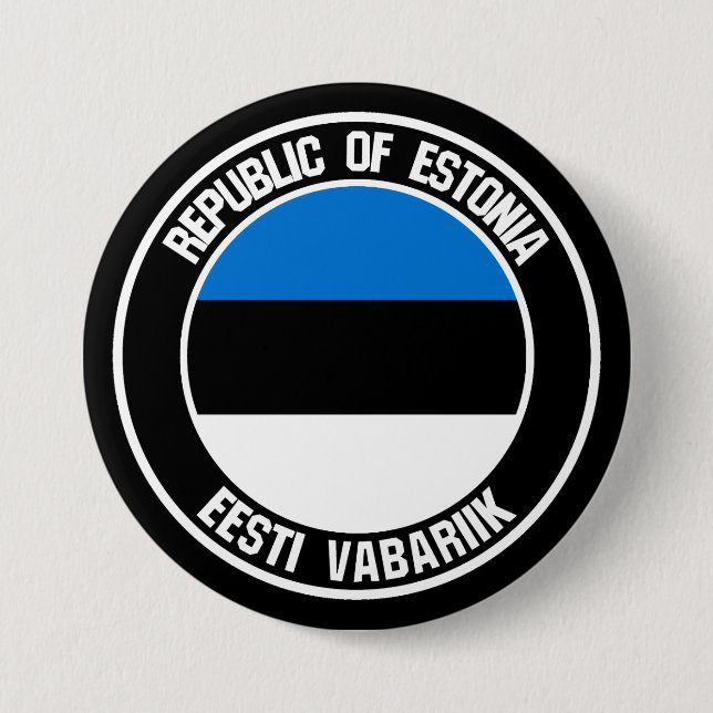 Bóton Redondo 7.62cm Estônia Round Emblem (Frente)