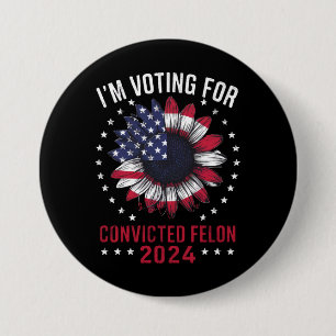 Bóton Redondo 7.62cm Estou Votando No Condenado Criminoso Pró Trump 202
