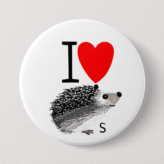 Bóton Redondo 7.62cm Eu adoro Hedgehogs (Frente)